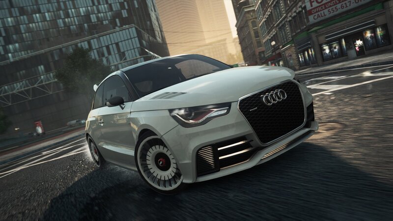 white audi on city street