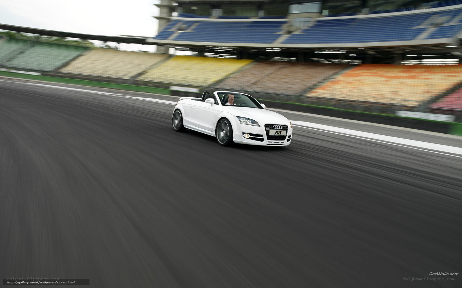 White Audi on racetrack