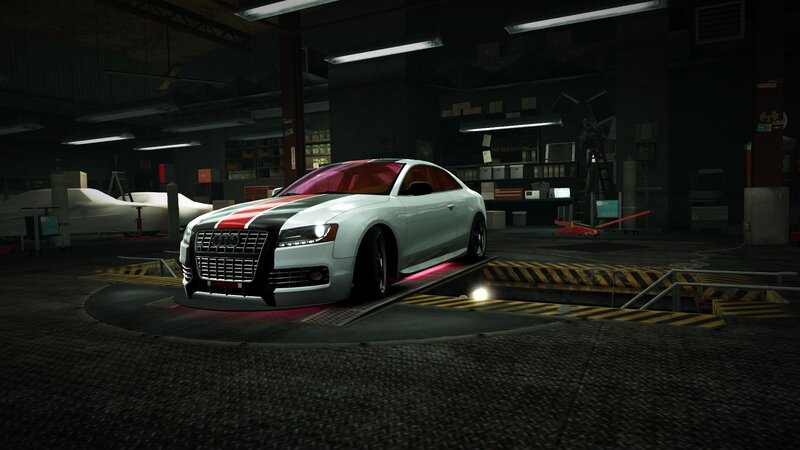 white audi on turntable
