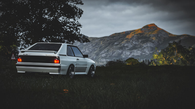 White Audi Quattro Car — Dramatic