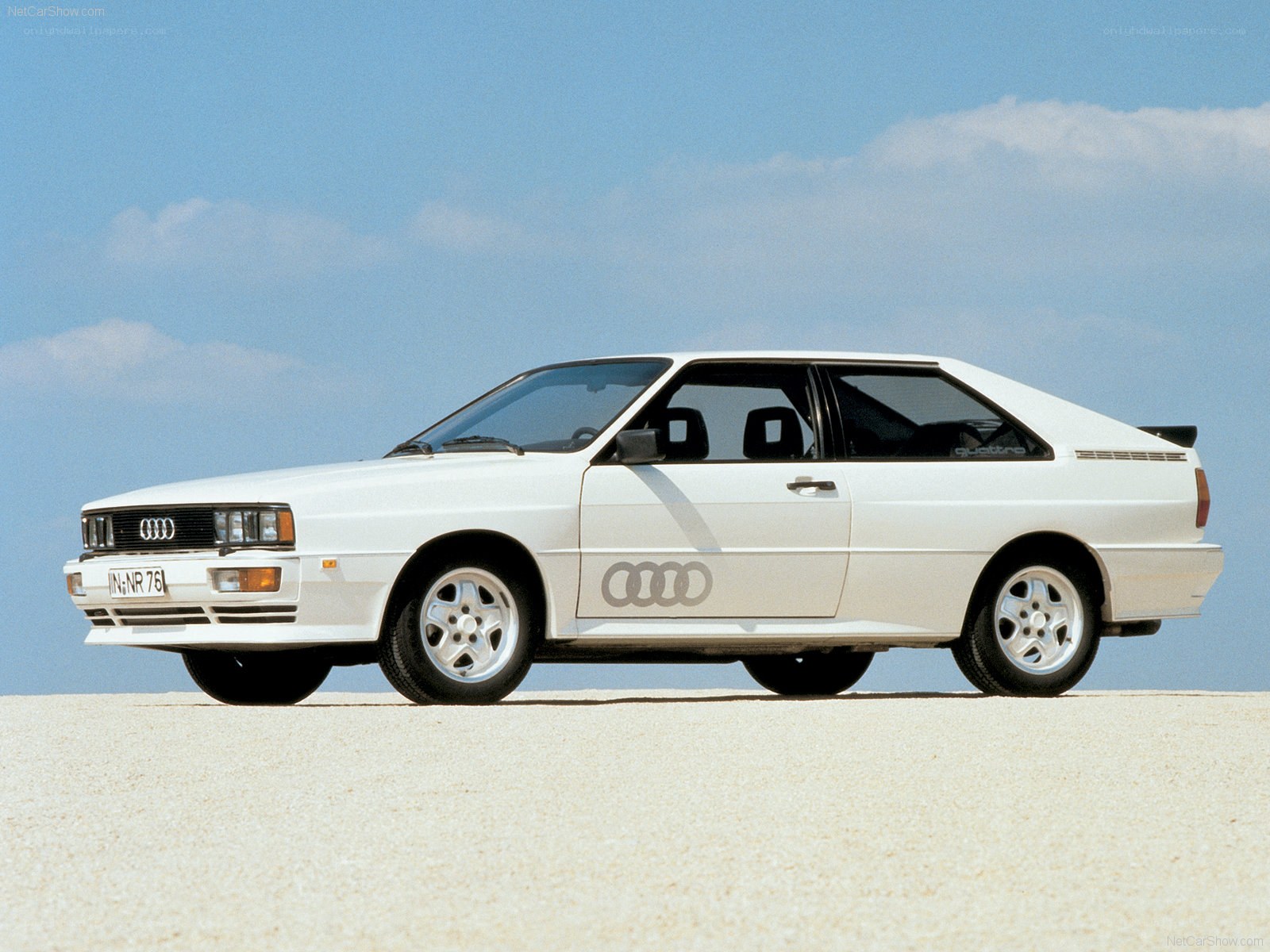 white audi quattro coupe