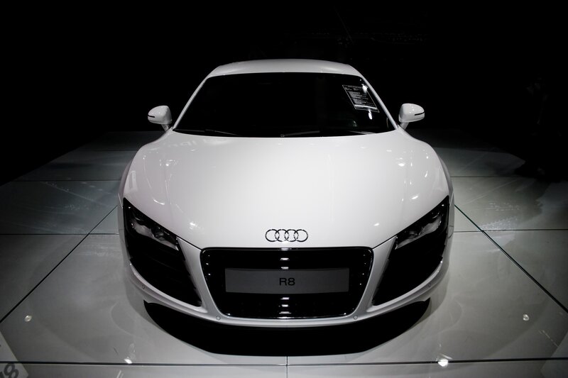 White Audi R8 Car — Dramatic