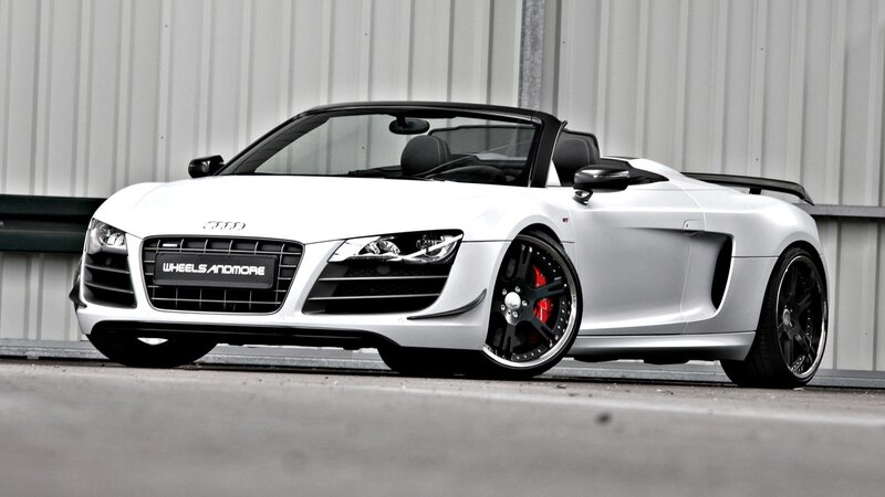 white audi r8 convertible