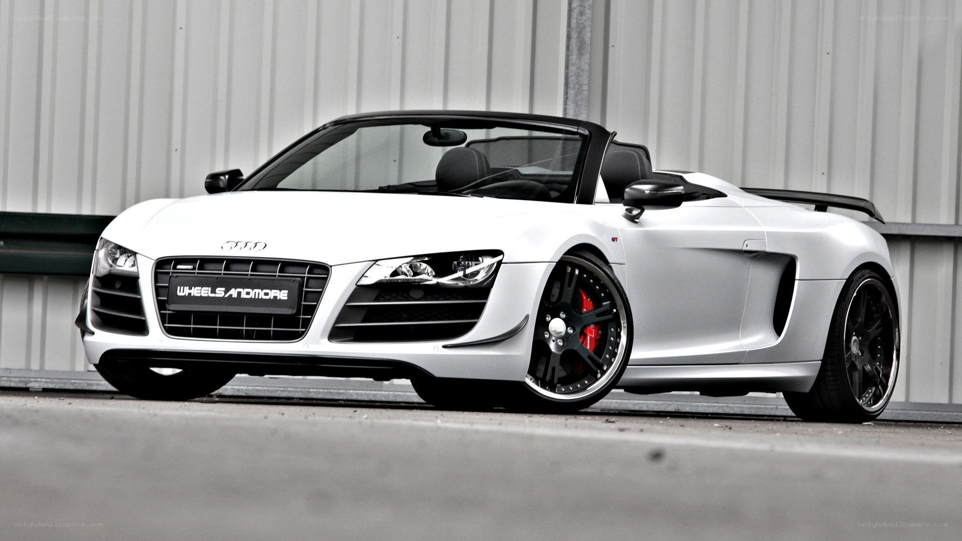 white audi r8 convertible