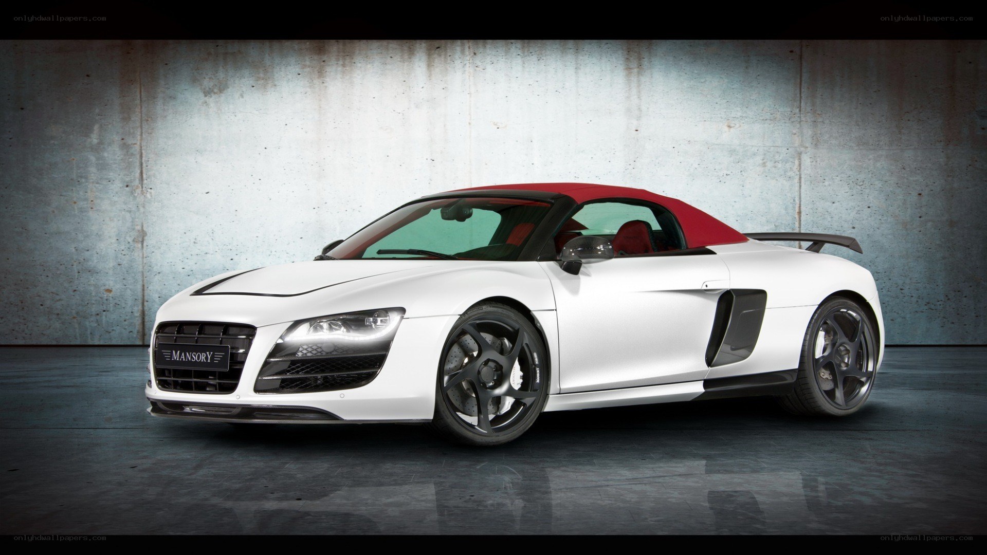 white audi r8 convertible