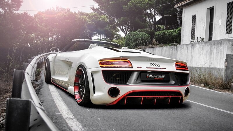 White Audi R8 Convertible — Dramatic, Afternoon, Photograph, Car