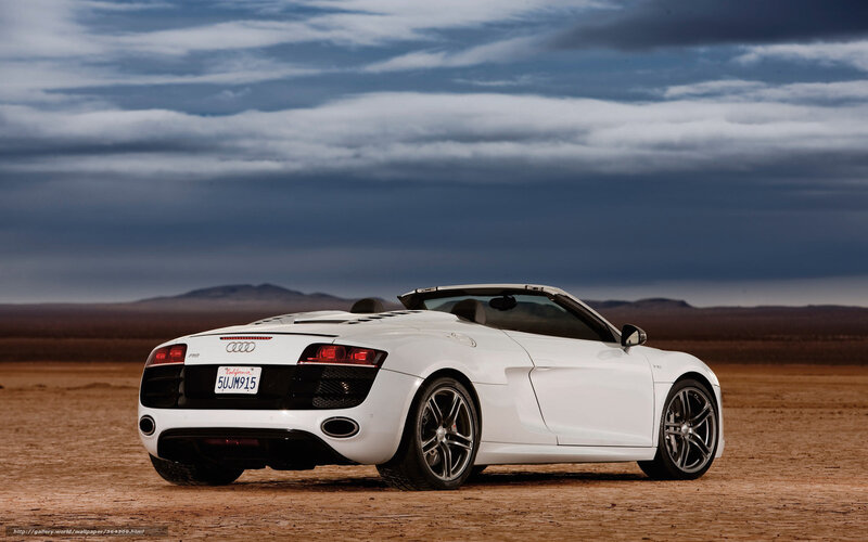 White Audi R8 Convertible — Dramatic, Afternoon, Photograph, Desert