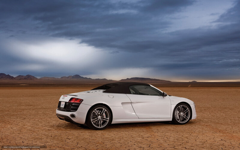 White Audi R8 Convertible — Dramatic, Sunset, Photograph, Desert