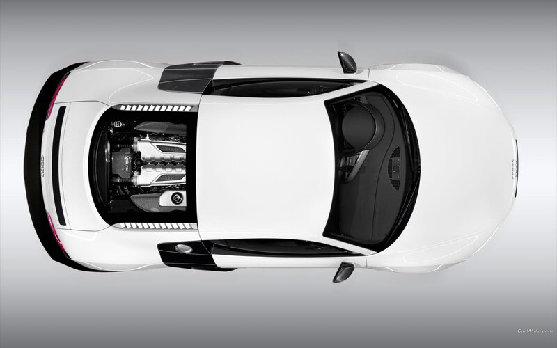 white audi r8 engine view