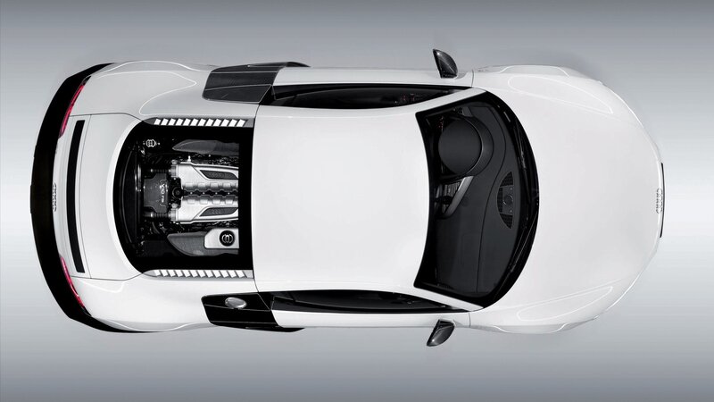 white audi r8 engine view