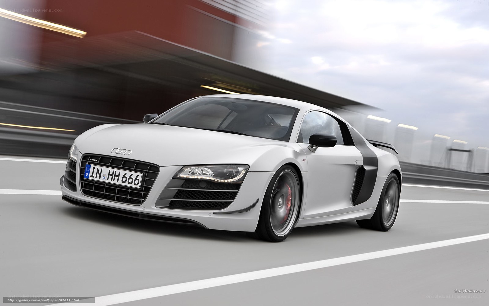 White Audi R8 GT in motion
