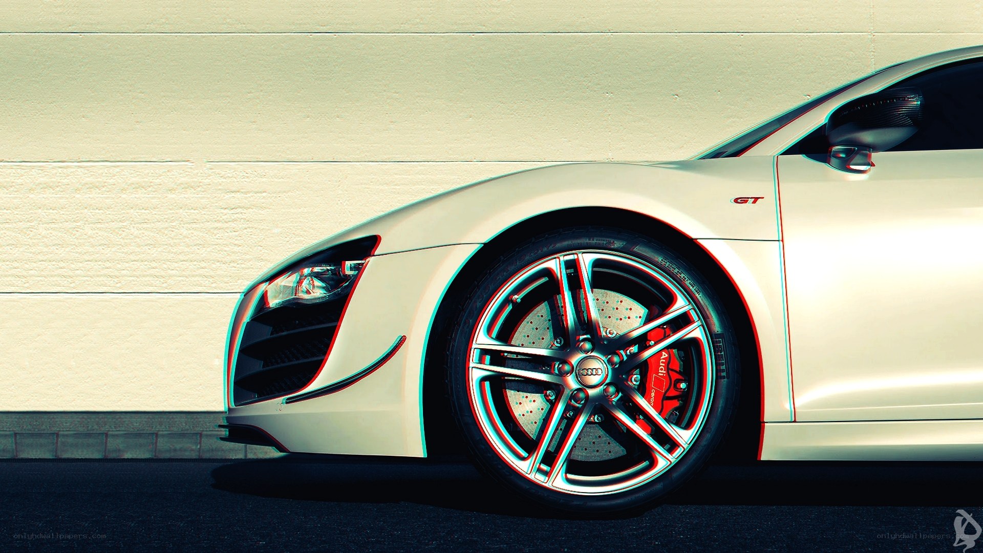 White Audi R8 GT sports car