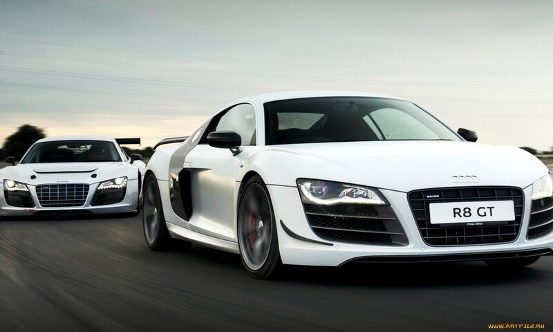 White Audi R8 GT sports cars