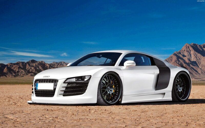 White Audi R8 in desert