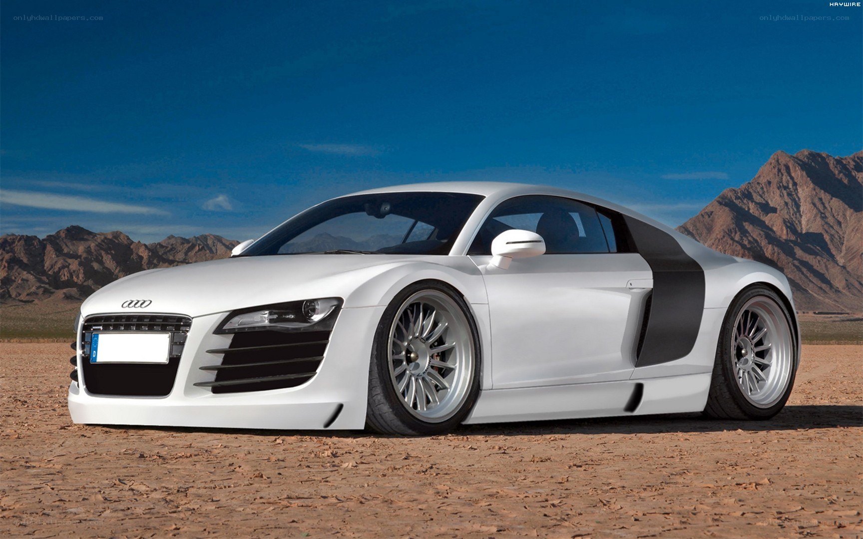 White Audi R8 in desert
