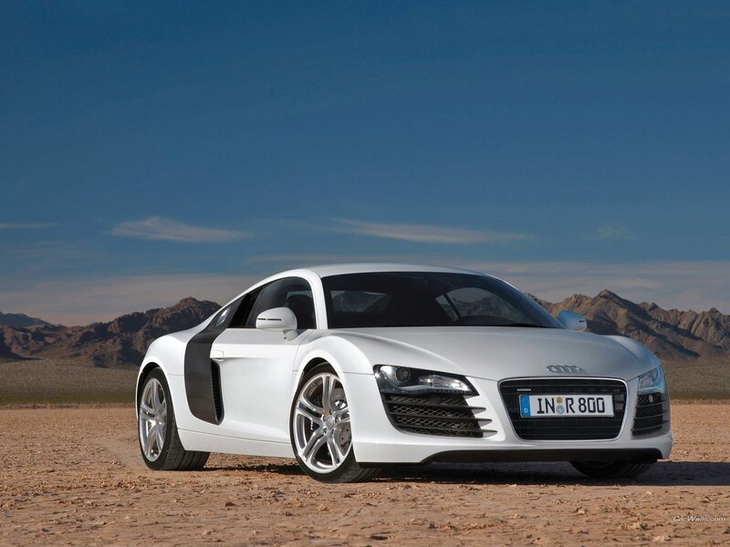 White Audi R8 in desert