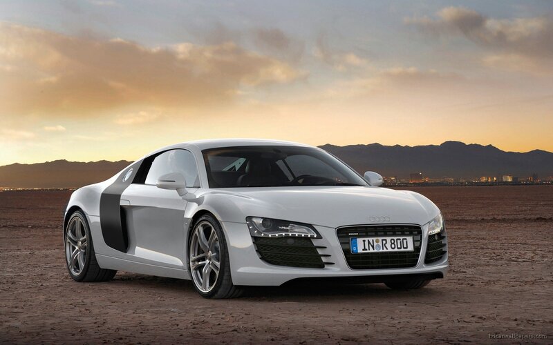 White Audi R8 in desert