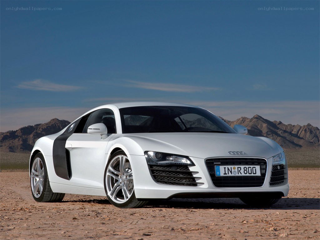White Audi R8 in desert