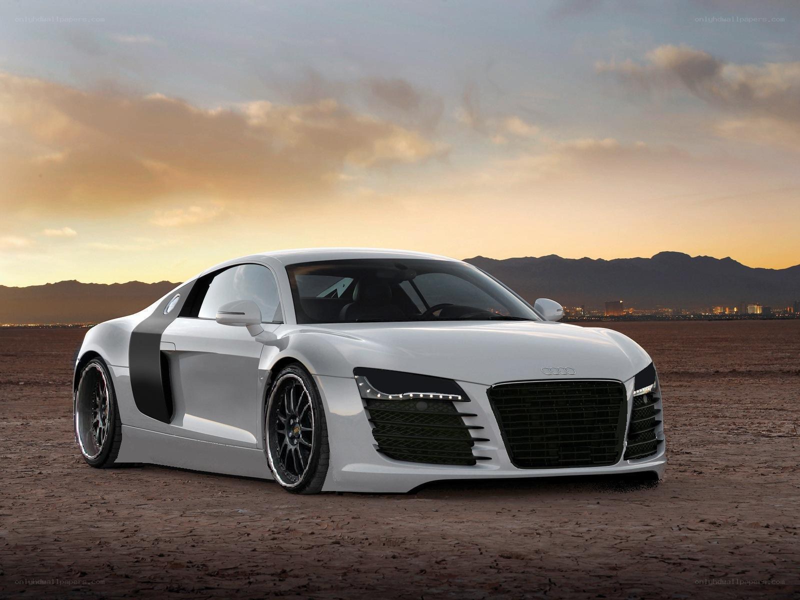 White Audi R8 in desert