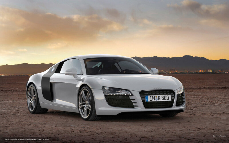 White Audi R8 in desert
