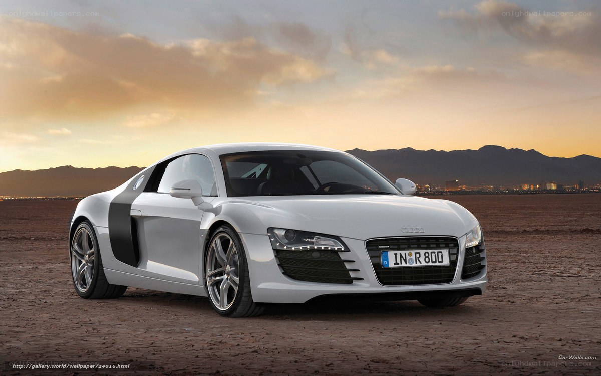 White Audi R8 in desert