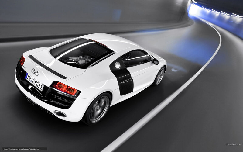 White Audi R8 on a curved road