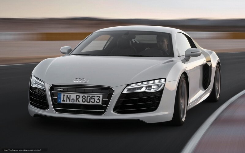 White Audi R8 on a racetrack