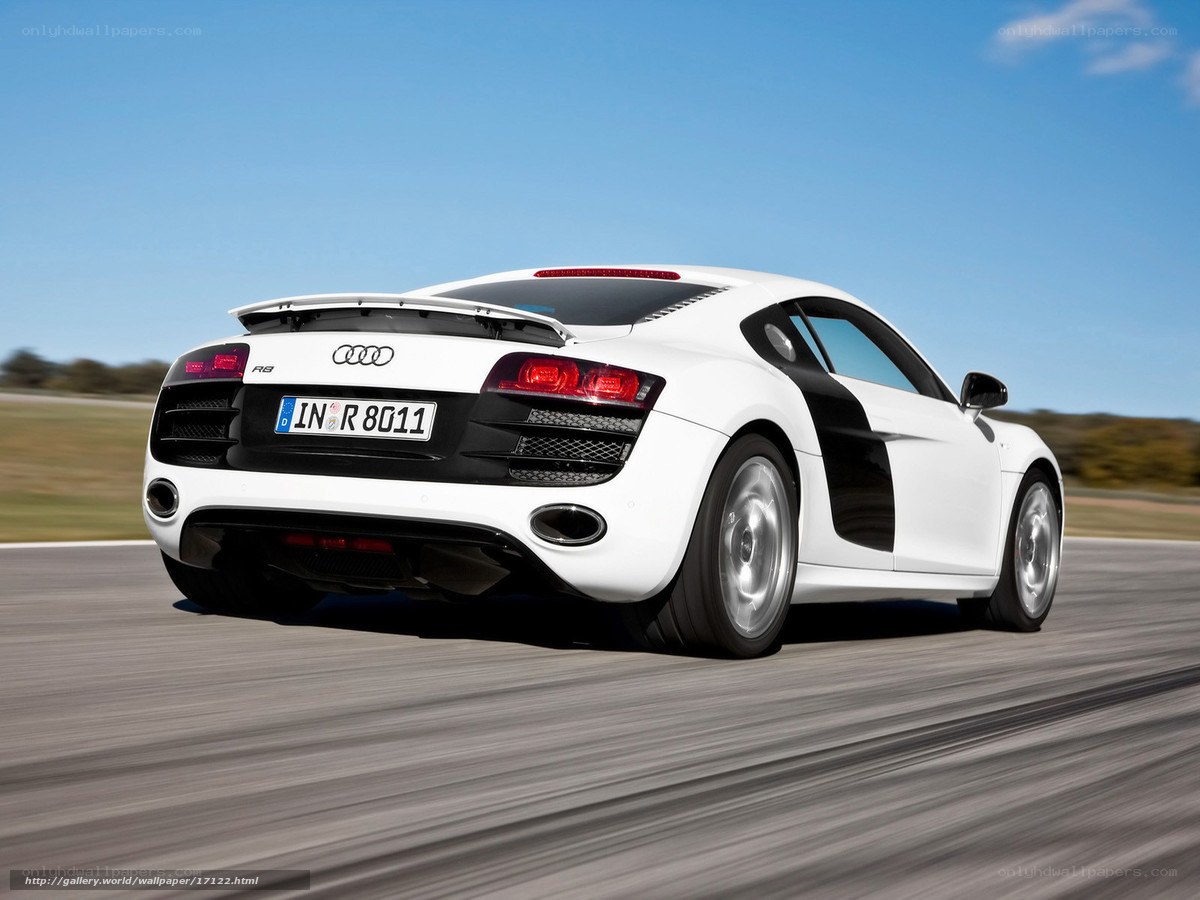 White Audi R8 on a racetrack