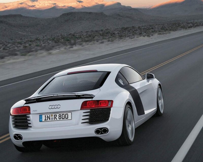 White Audi R8 on desert road