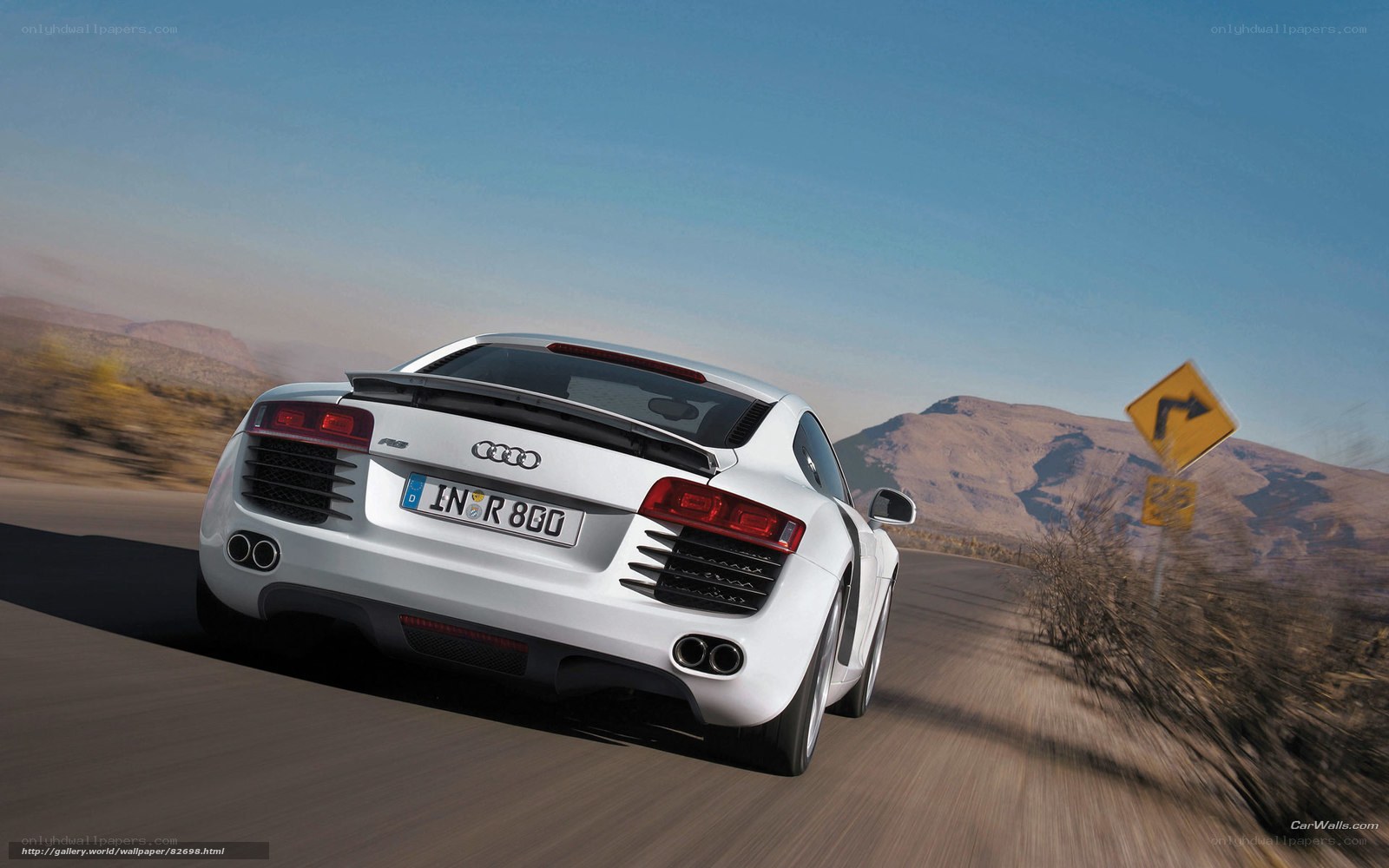 White Audi R8 on desert road