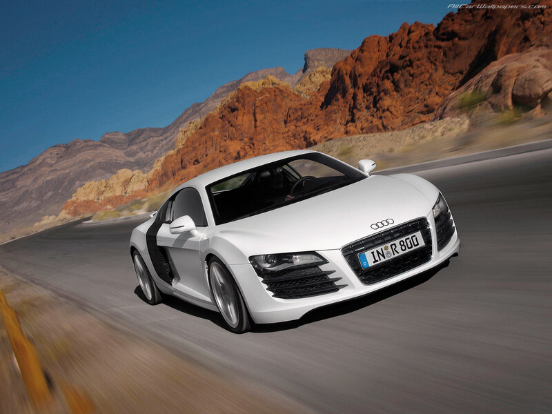 White Audi R8 on desert road