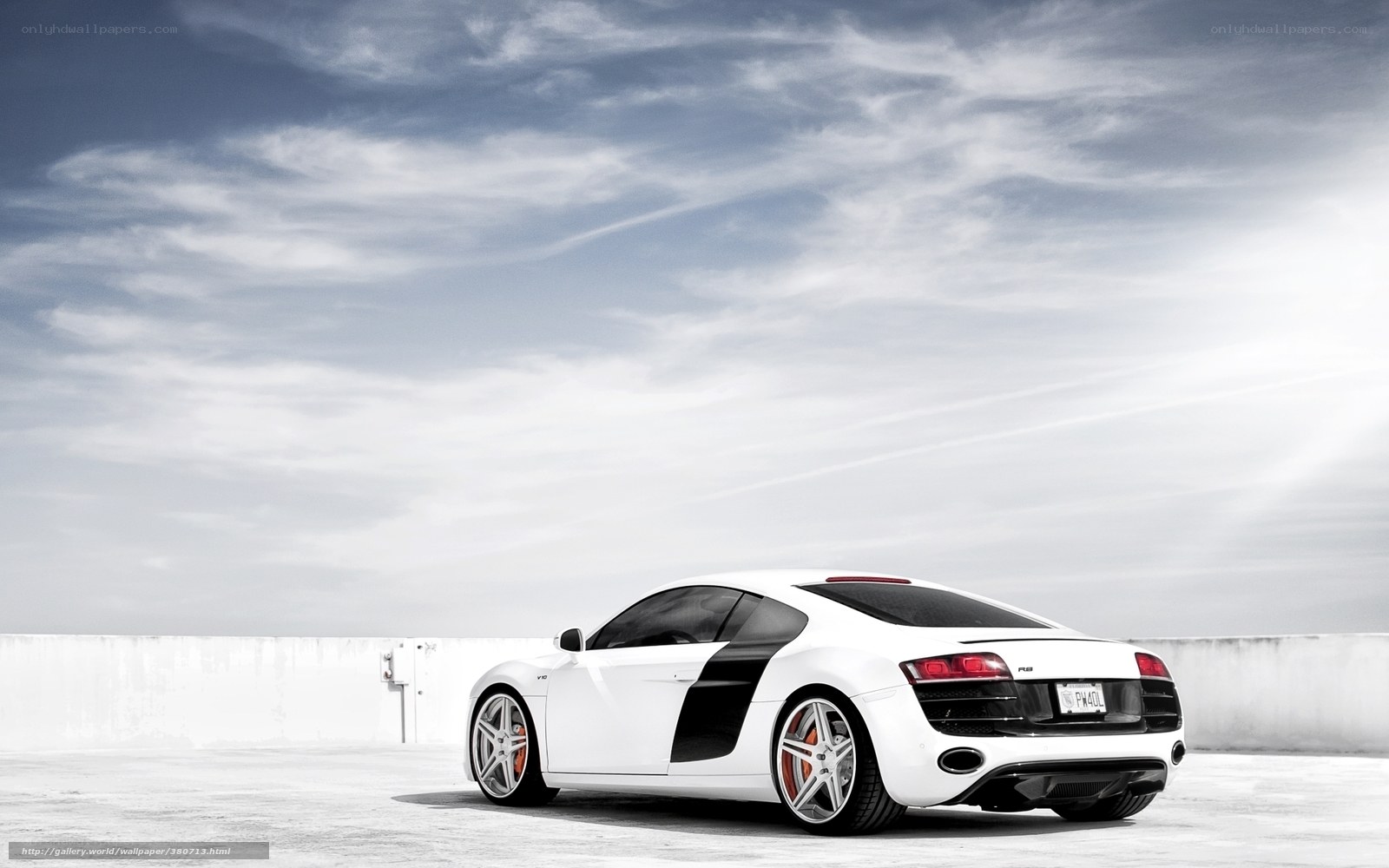 White Audi R8 on rooftop