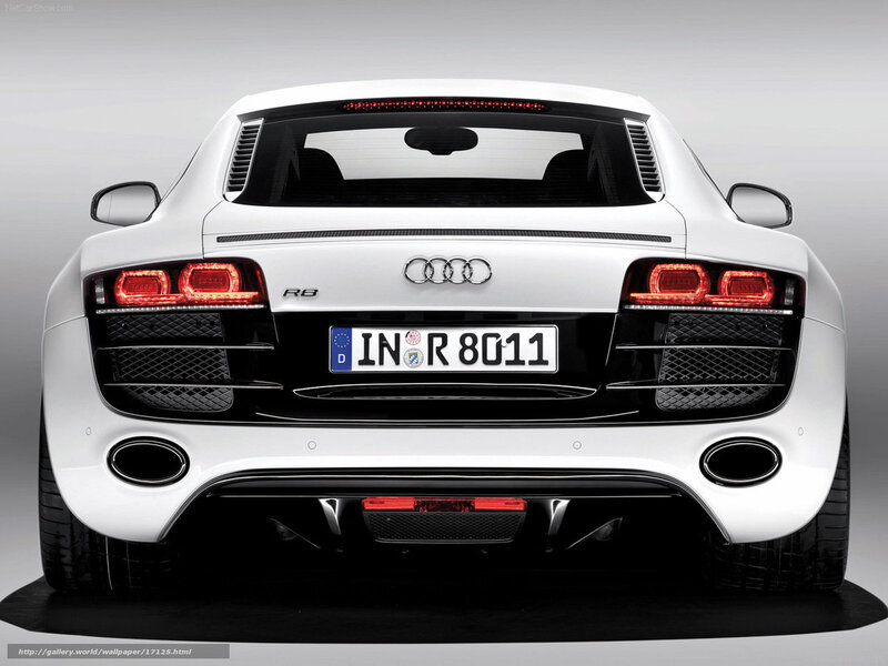 white audi r8 rear view