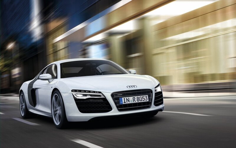 White Audi R8 sports car