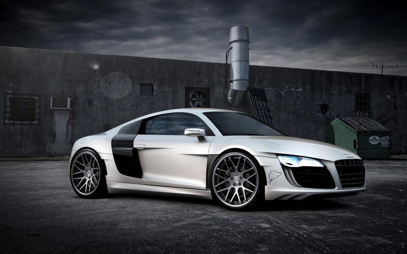 White Audi R8 sports car