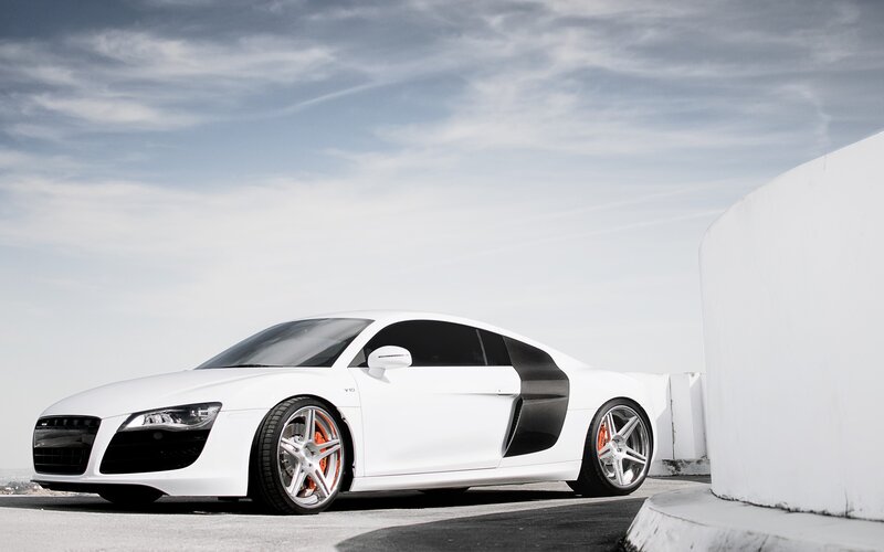 White Audi R8 sports car