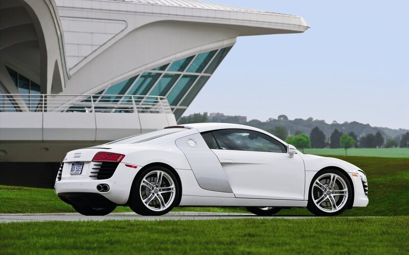 White Audi R8 sports car