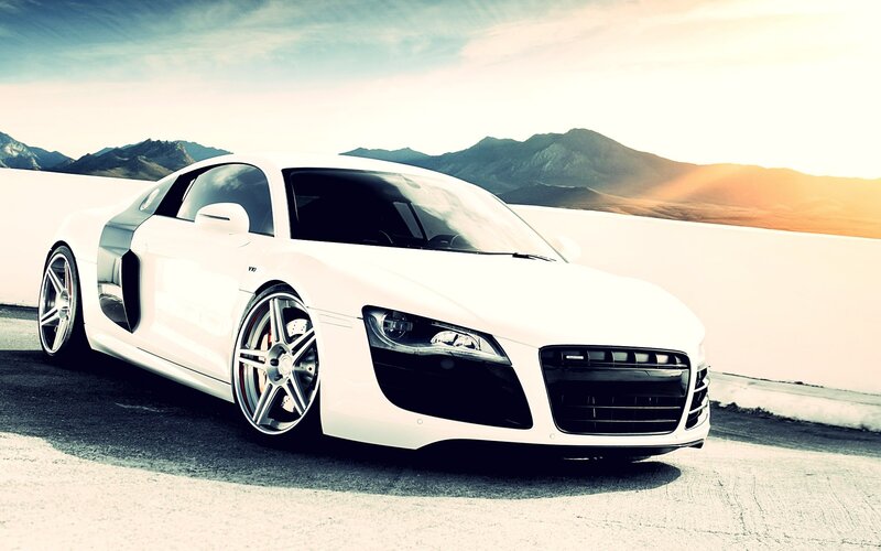 White Audi R8 sports car