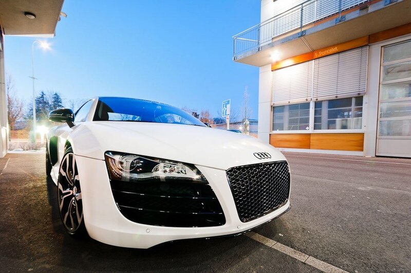 White Audi R8 sports car