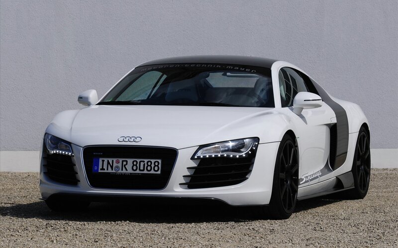 white audi r8 sports car