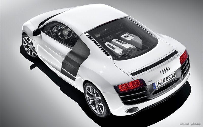 White Audi R8 sports car
