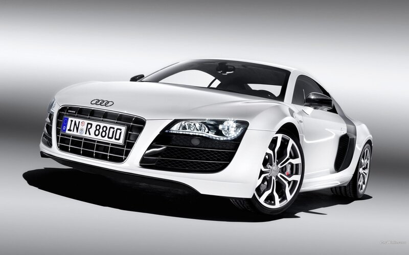 White Audi R8 sports car