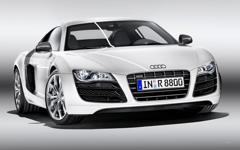 White Audi R8 sports car