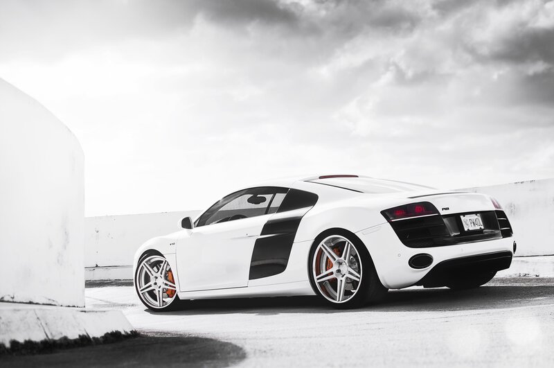 White Audi R8 sports car