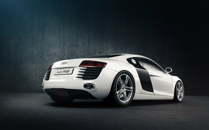 White Audi R8 sports car