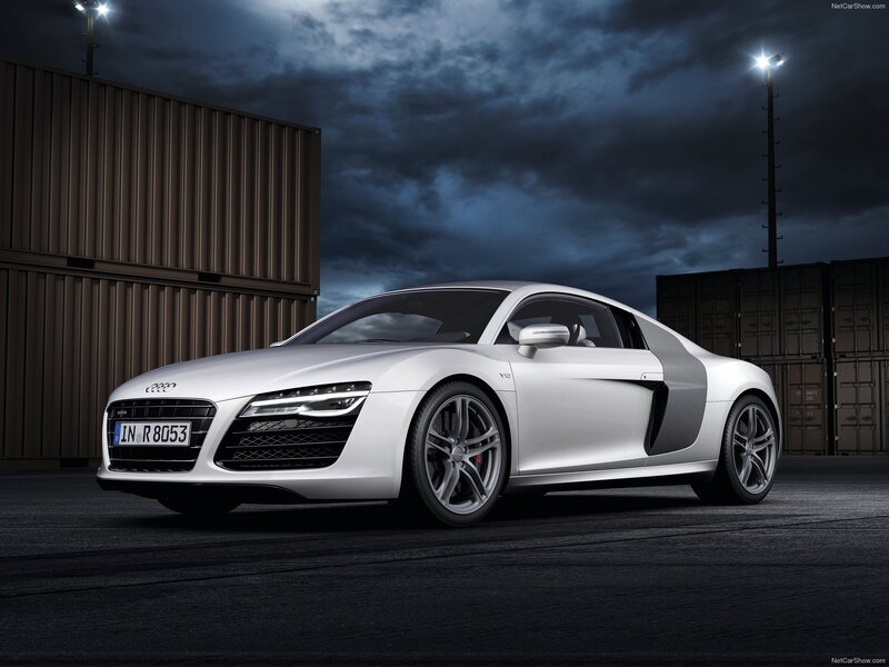 White Audi R8 sports car