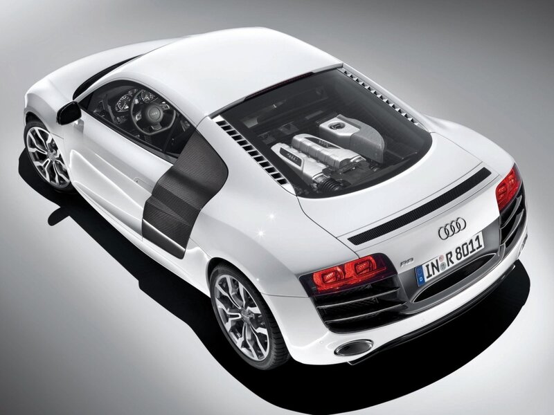 White Audi R8 sports car