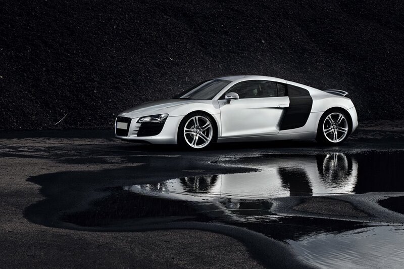 White Audi R8 sports car