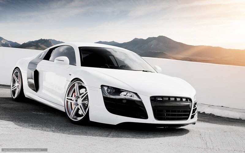 White Audi R8 sports car