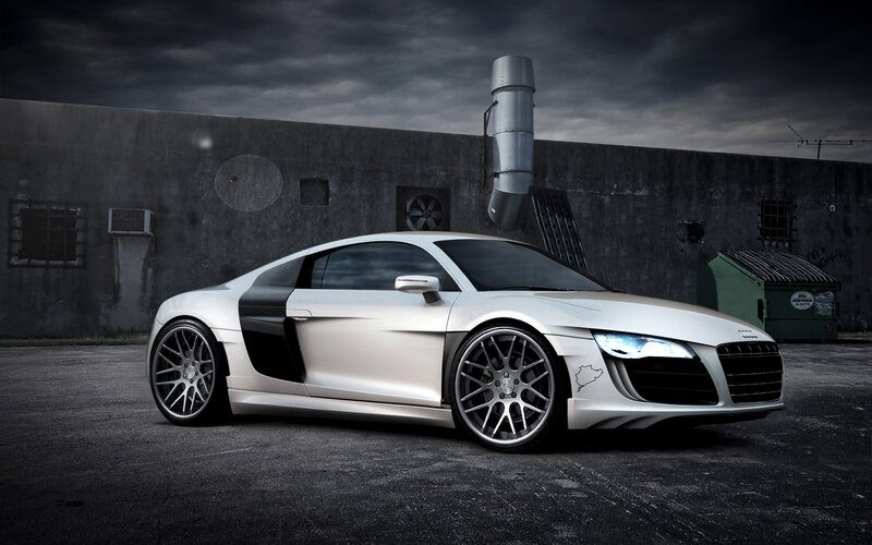 White Audi R8 sports car